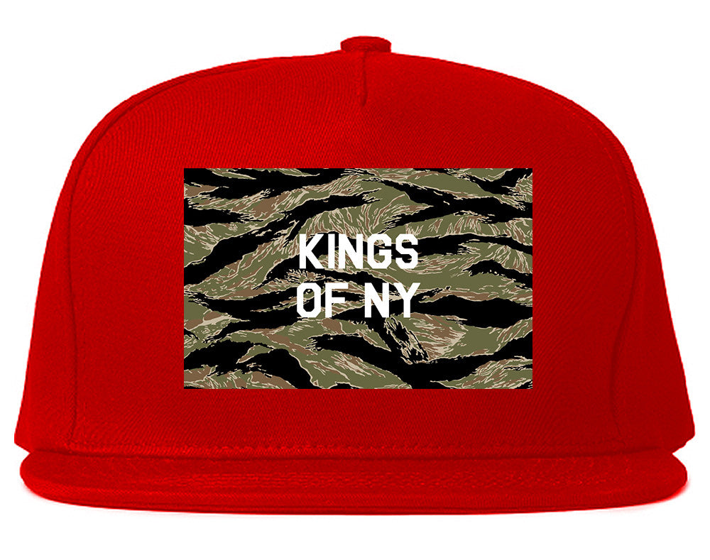 Tiger Stripe Camo Army Snapback Hat Cap in Red