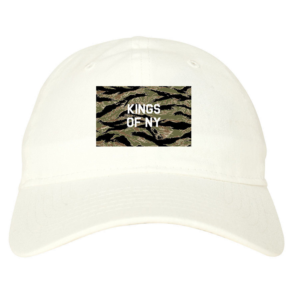Tiger Stripe Camo Army Dad Hat in White