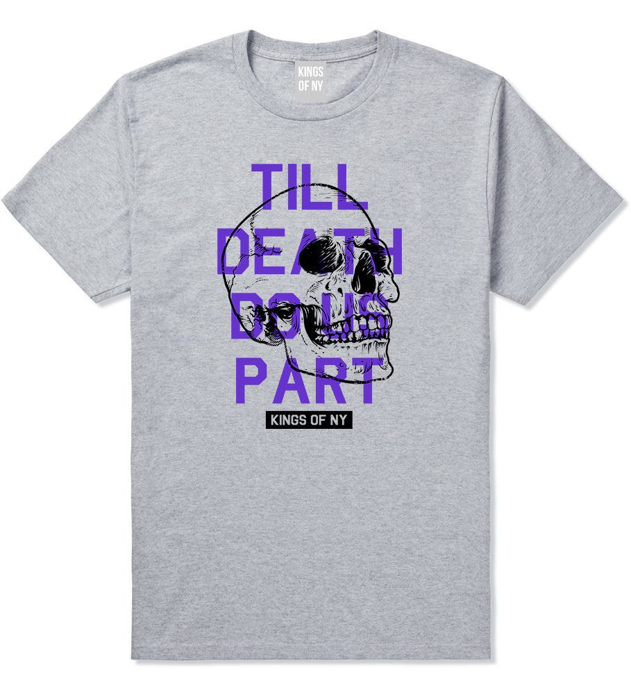 Till Death Do Us Part Skull Mens T-Shirt Grey by Kings Of NY