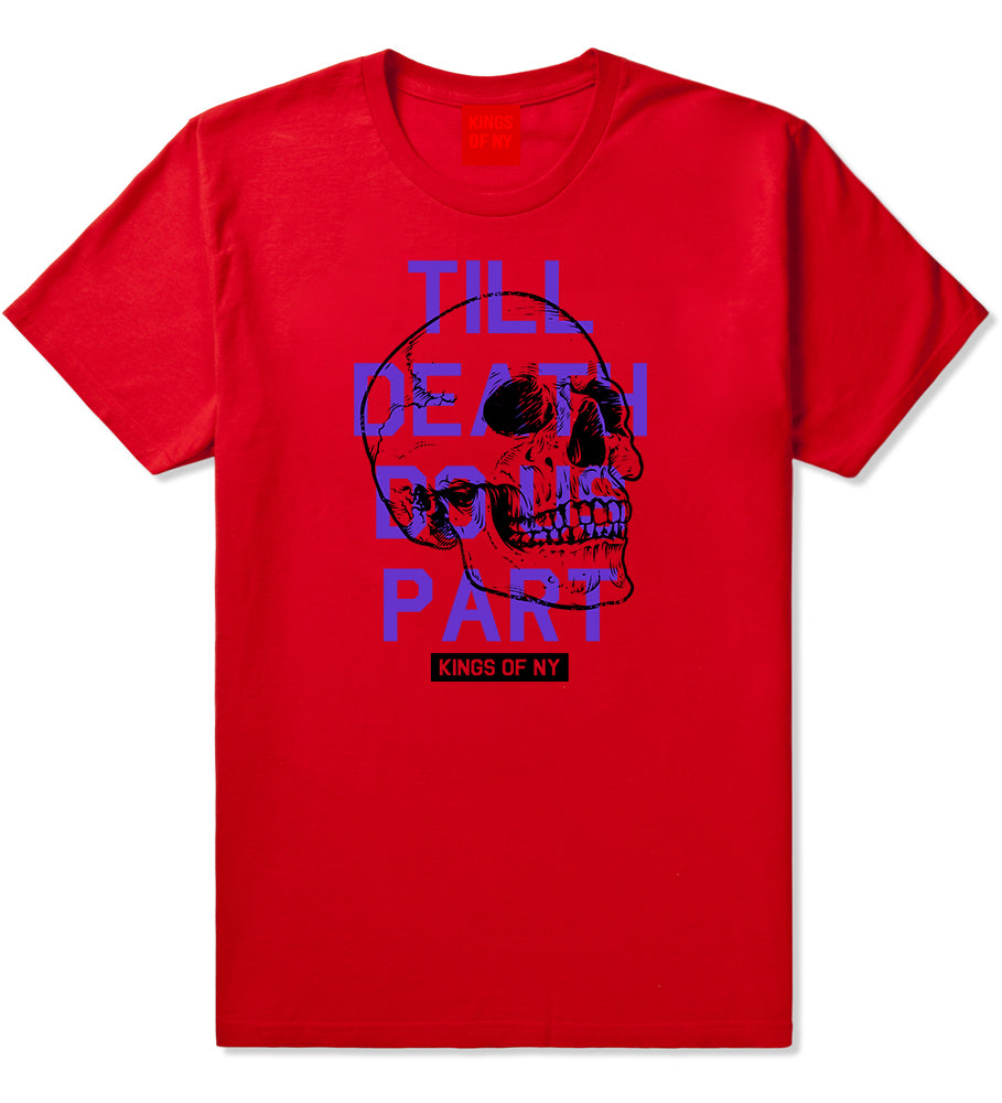 Till Death Do Us Part Skull Mens T-Shirt Red by Kings Of NY