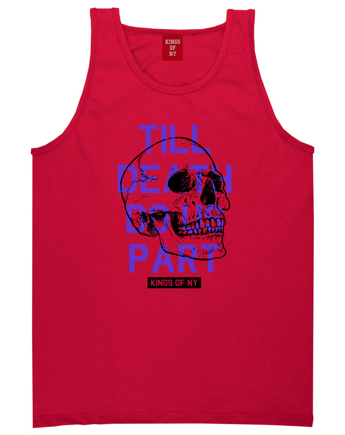 Till Death Do Us Part Skull Mens Tank Top Shirt Red by Kings Of NY