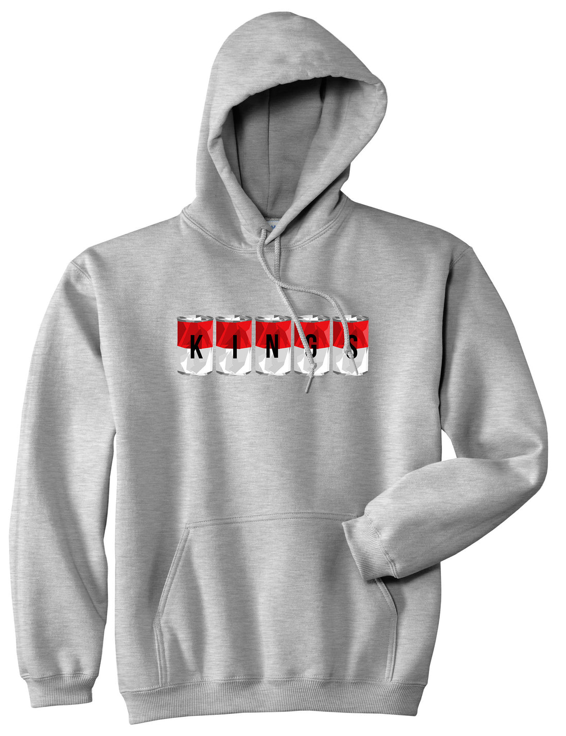 Tomato Soup Cans Pullover Hoodie in Grey