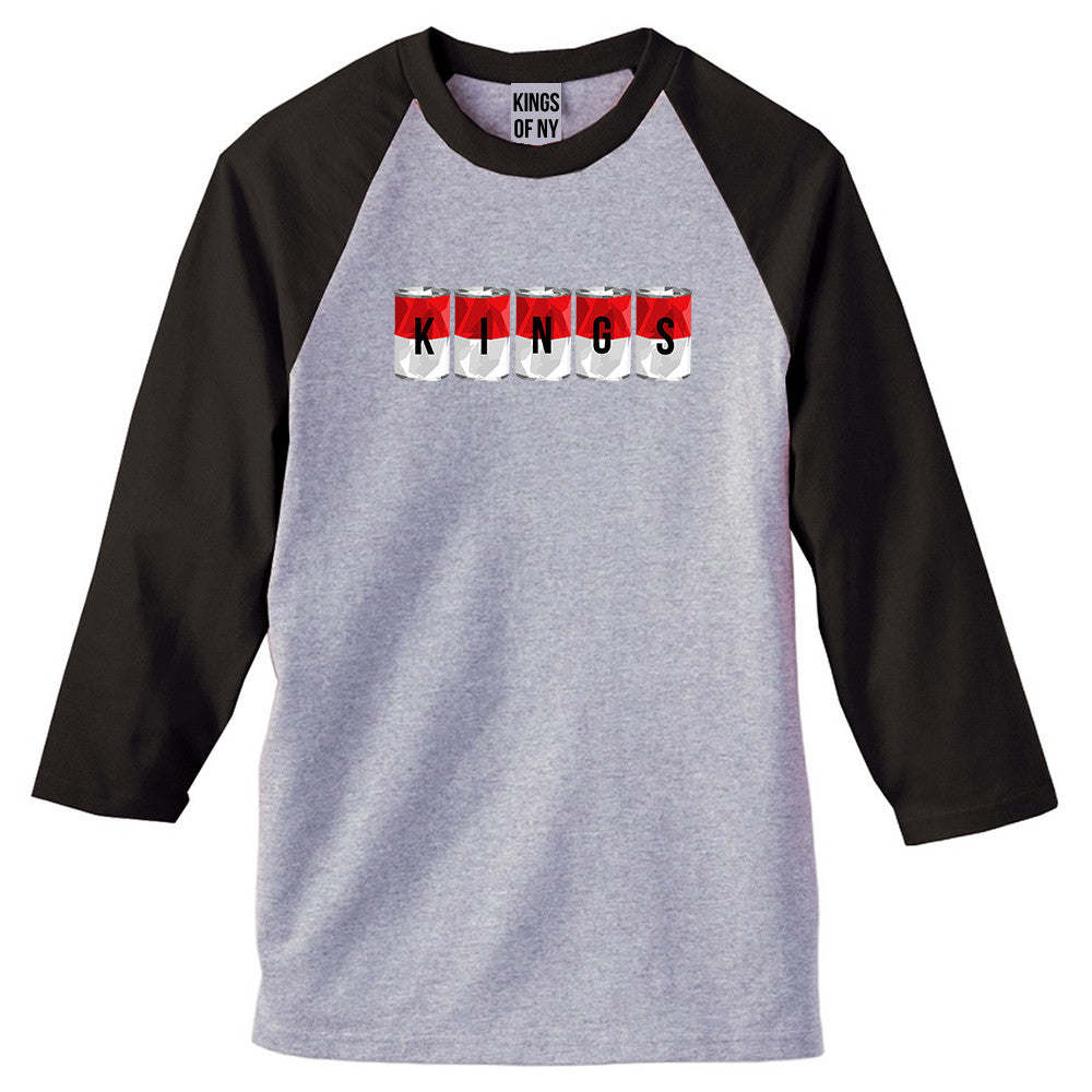 Tomato Soup Cans 3/4 Sleeve Raglan T-Shirt in Grey