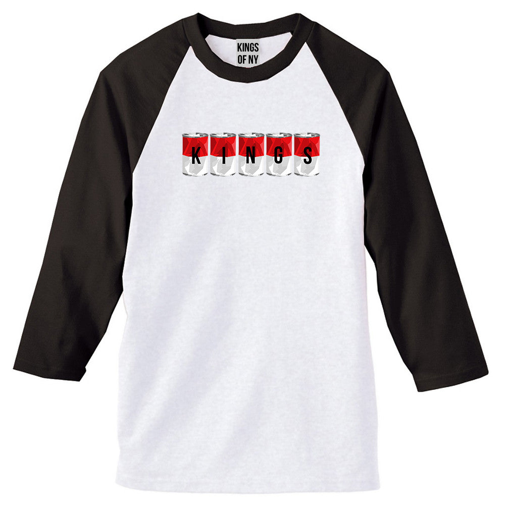 Tomato Soup Cans 3/4 Sleeve Raglan T-Shirt in White