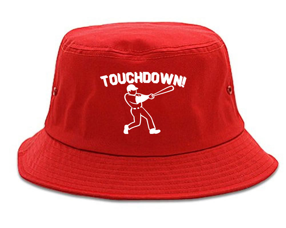 Touchdown Baseball Meme Mens Bucket Hat Red