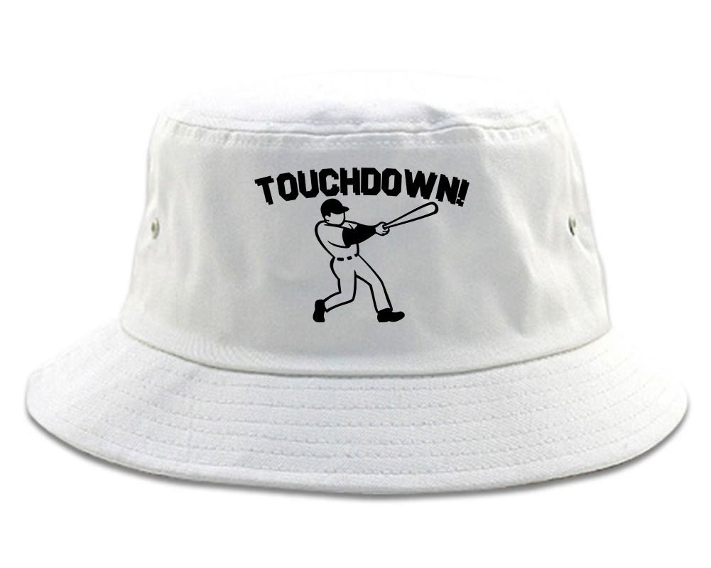 Touchdown Baseball Meme Mens Bucket Hat White