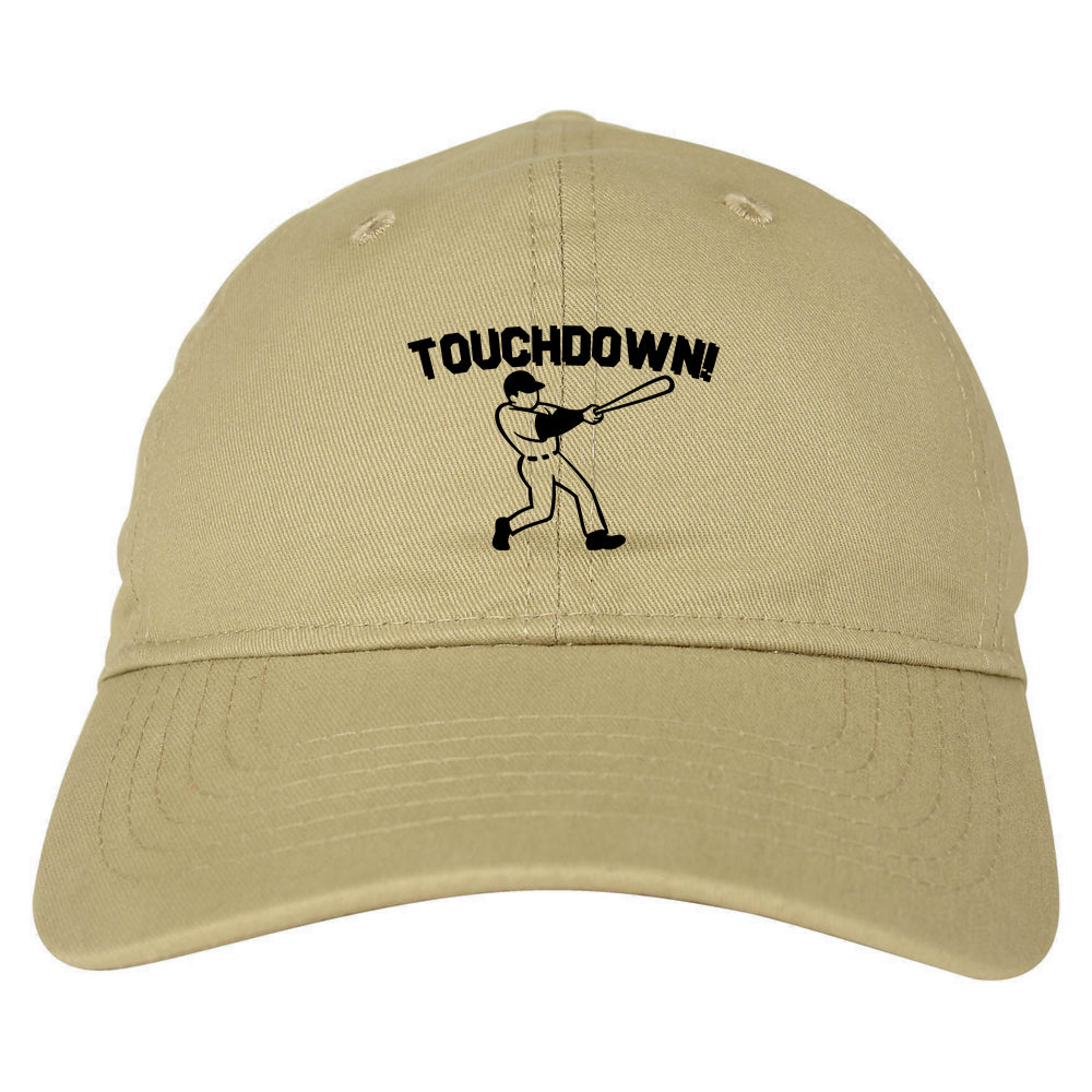 Touchdown Baseball Meme Mens Dad Hat Tan