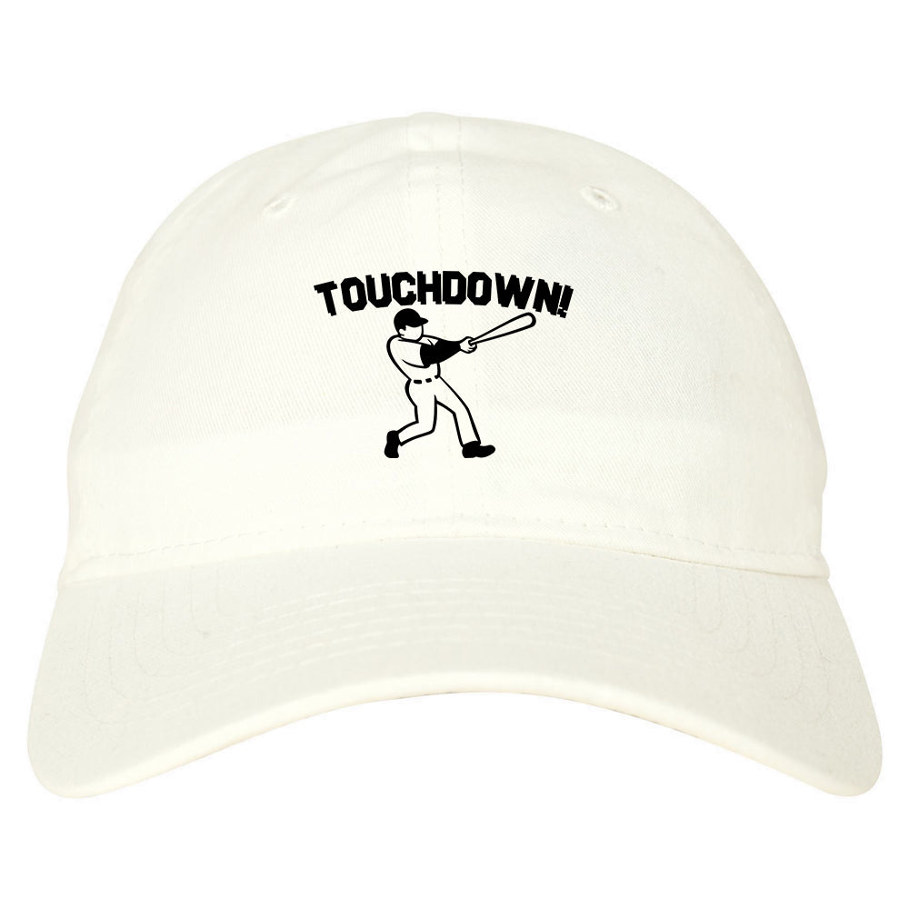 Touchdown Baseball Meme Mens Dad Hat White