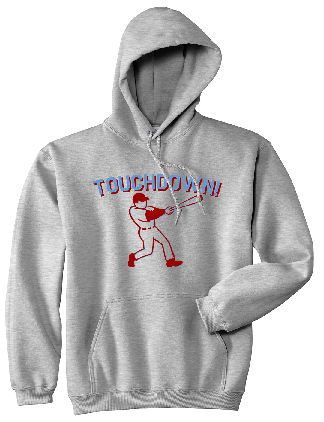 Touchdown Baseball Meme Mens Pullover Hoodie Grey