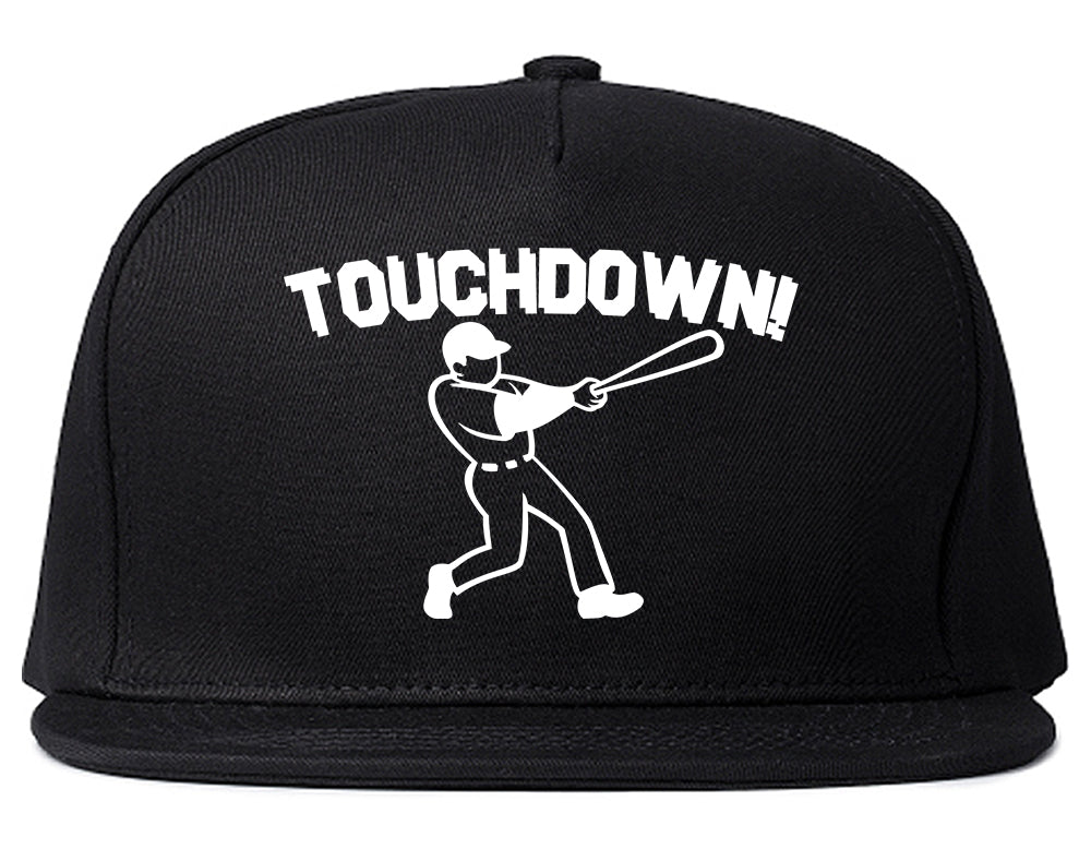 Touchdown Baseball Meme Mens Snapback Hat Black