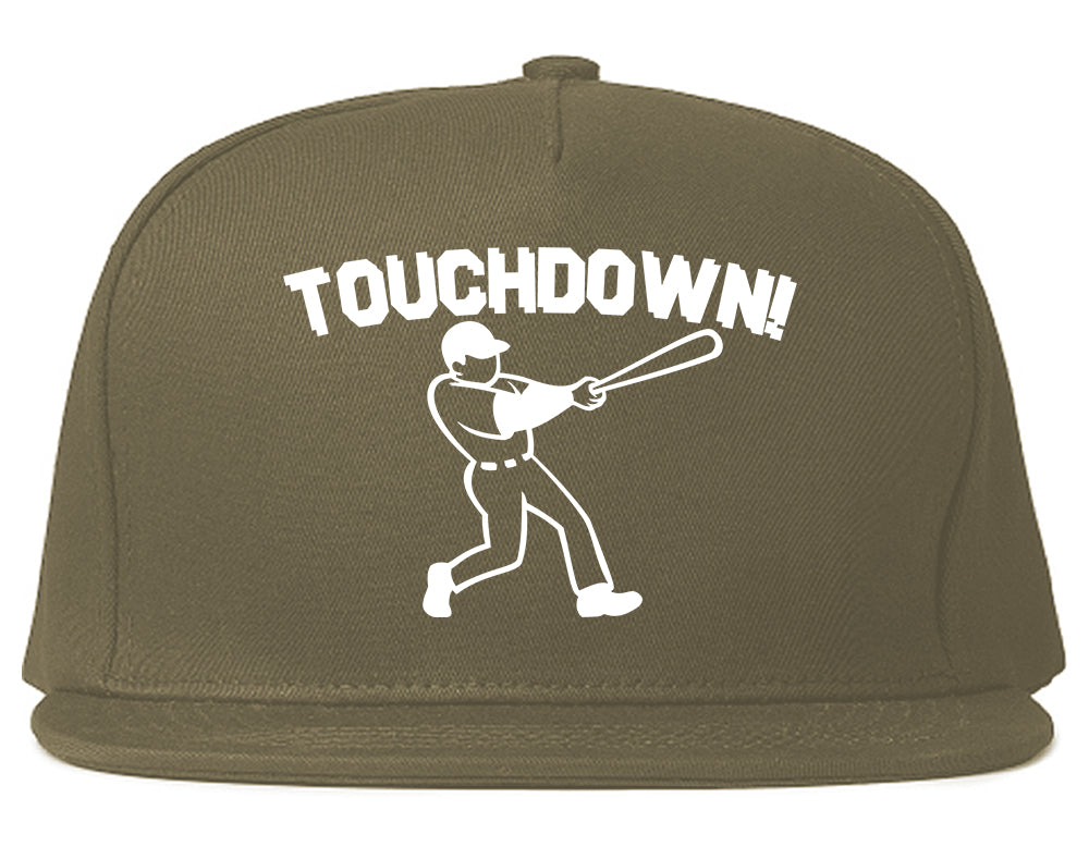 Touchdown Baseball Meme Mens Snapback Hat Grey