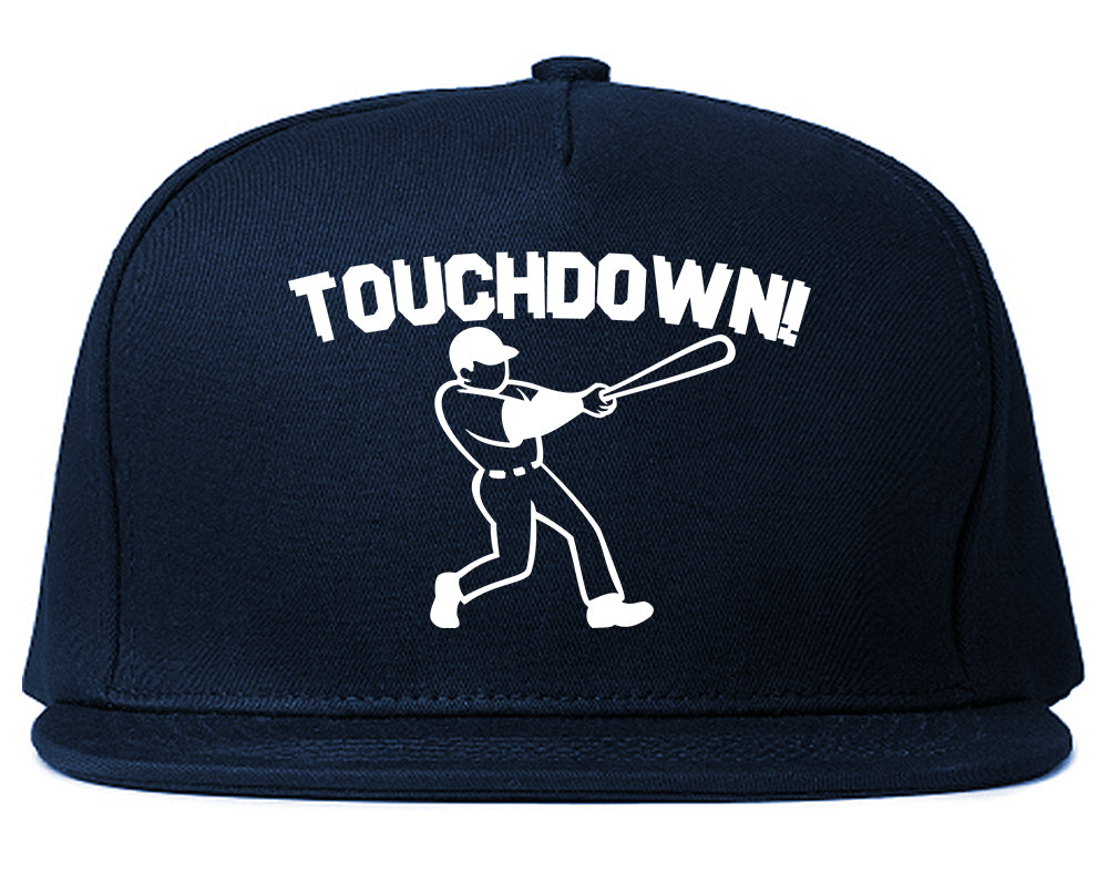 Touchdown Baseball Meme Mens Snapback Hat Navy Blue