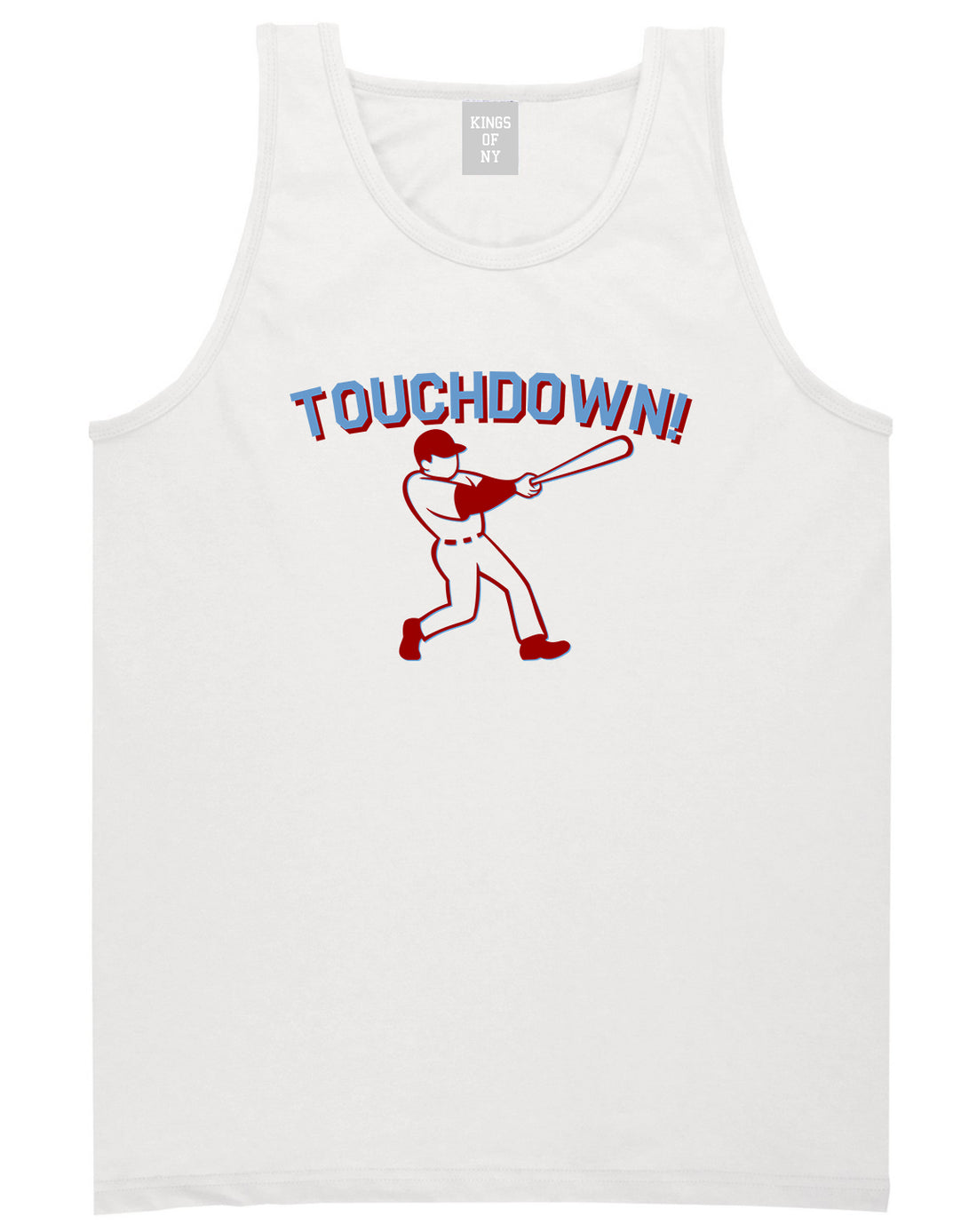 Touchdown Baseball Meme Mens Tank Top T-Shirt White