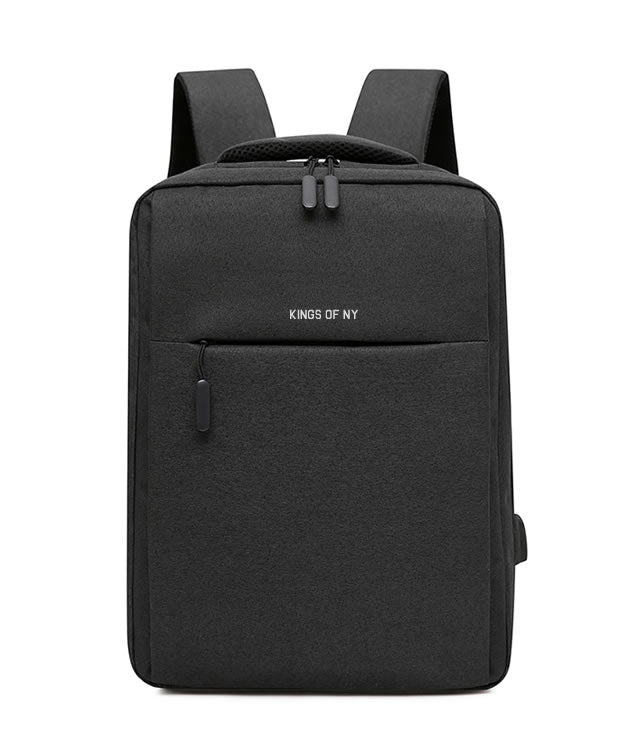 Two Compartment USB Charging Backpack Black