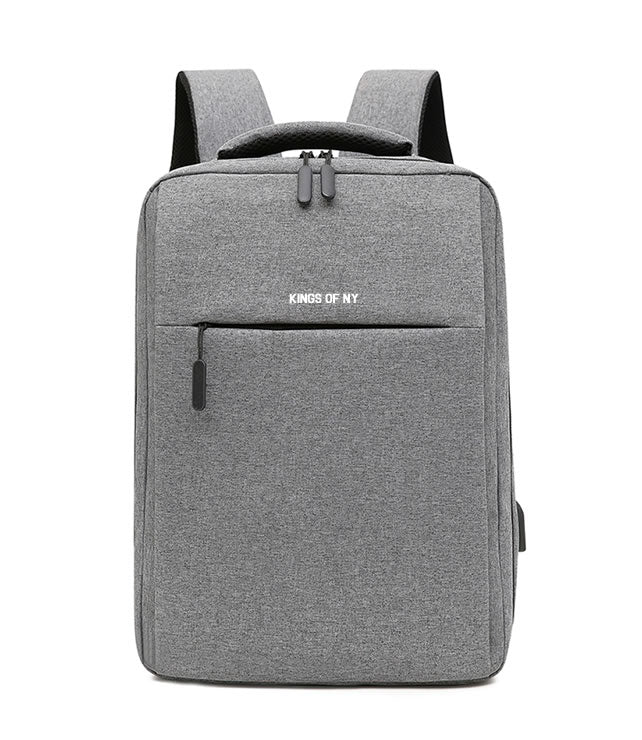Kings Of NY Two Compartment USB Charging Backpack Grey