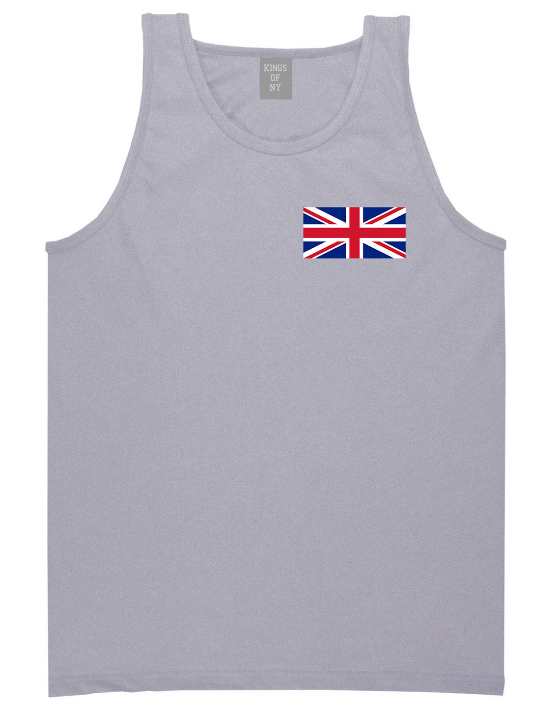 UK British Flag Chest Grey Tank Top Shirt by Kings Of NY