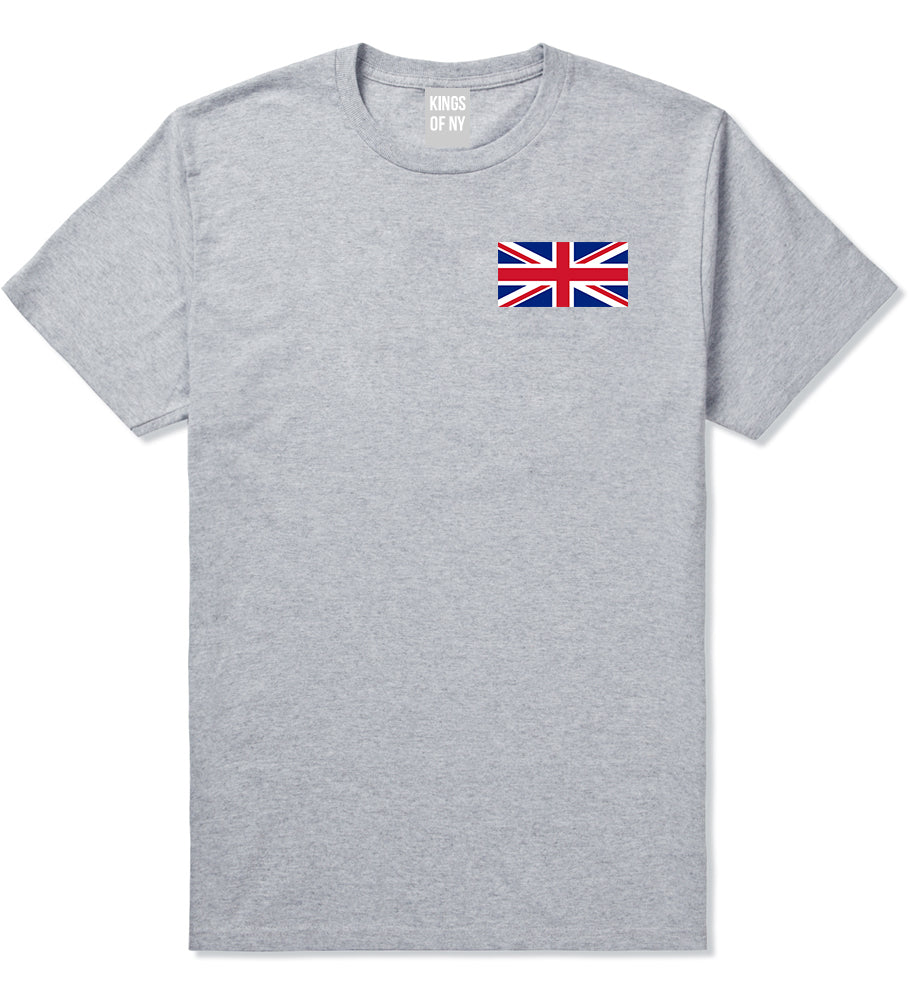 UK British Flag Chest Grey T-Shirt by Kings Of NY