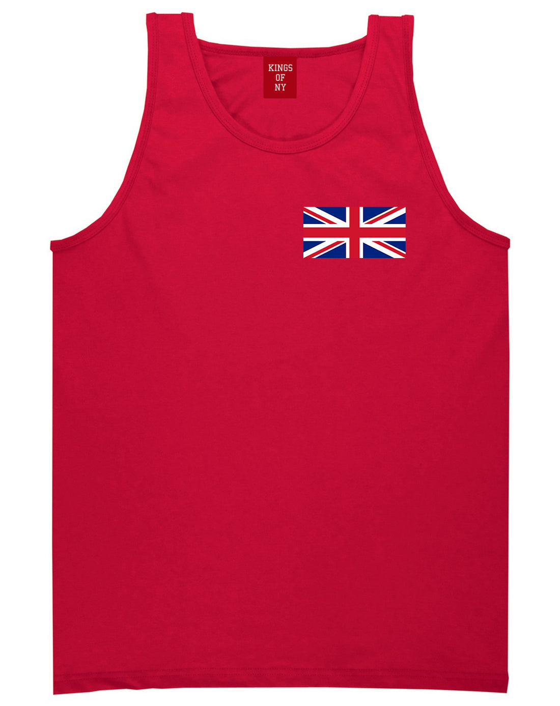 UK British Flag Chest Red Tank Top Shirt by Kings Of NY