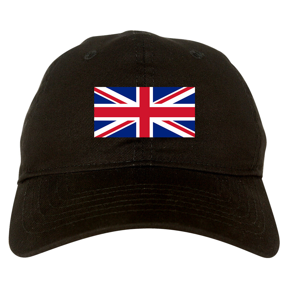 UK British Flag Chest Dad Hat Baseball Cap Black