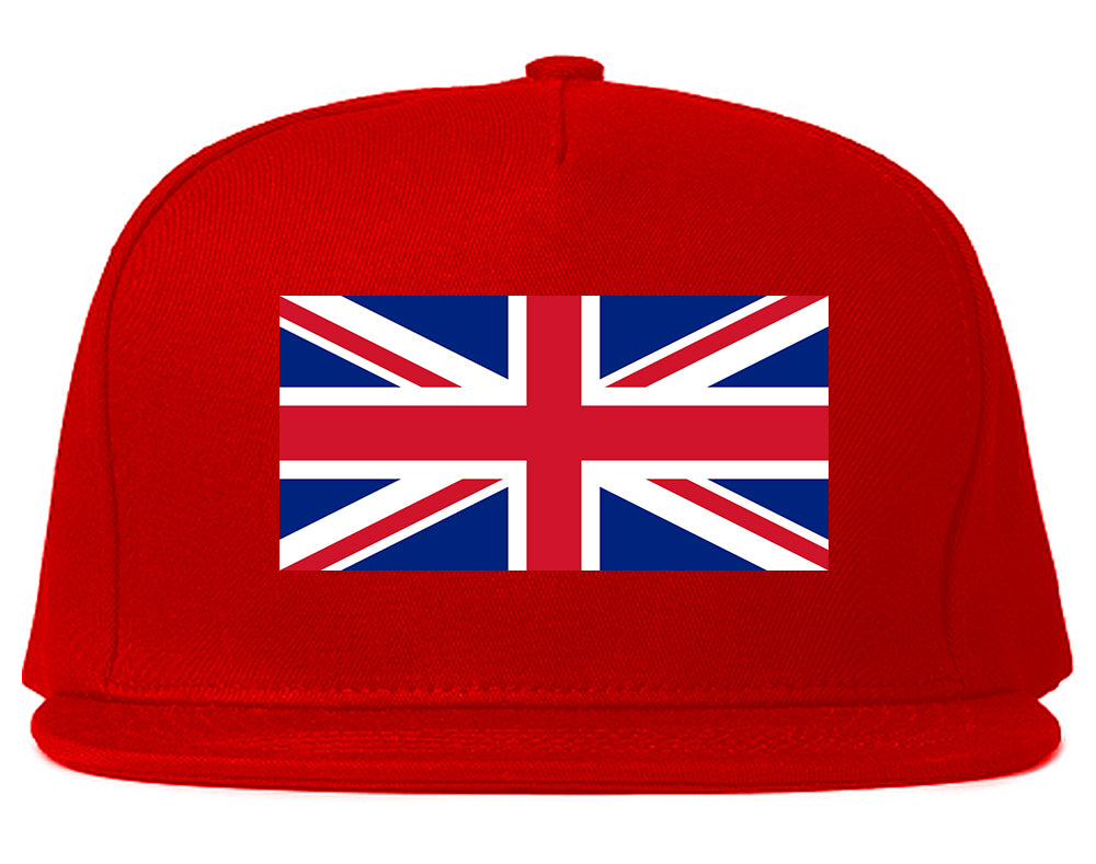 UK British Flag Chest Snapback Hat Red