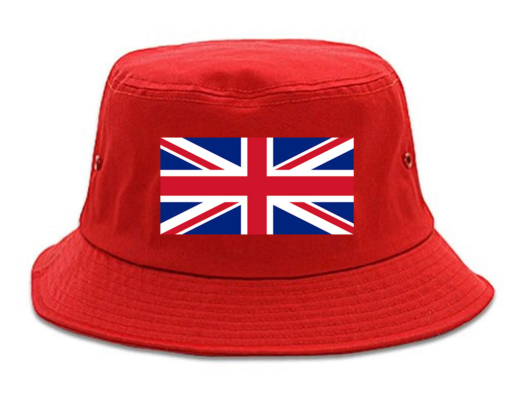 UK British Flag Chest Bucket Hat Red