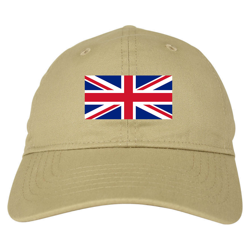 UK British Flag Chest Dad Hat Baseball Cap Beige