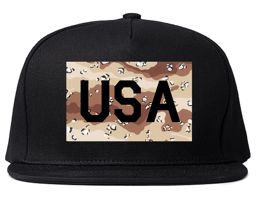 USA_Desert_Camo_Army Mens Black Snapback Hat by Kings Of NY