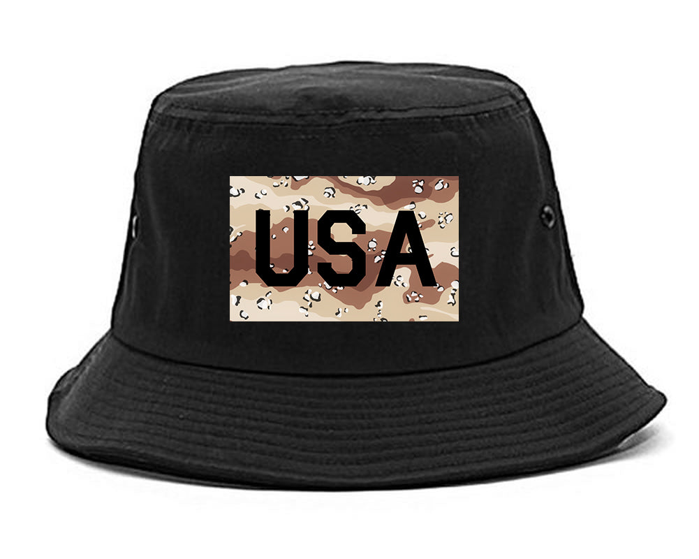 USA_Desert_Camo_Army Mens Black Bucket Hat by Kings Of NY