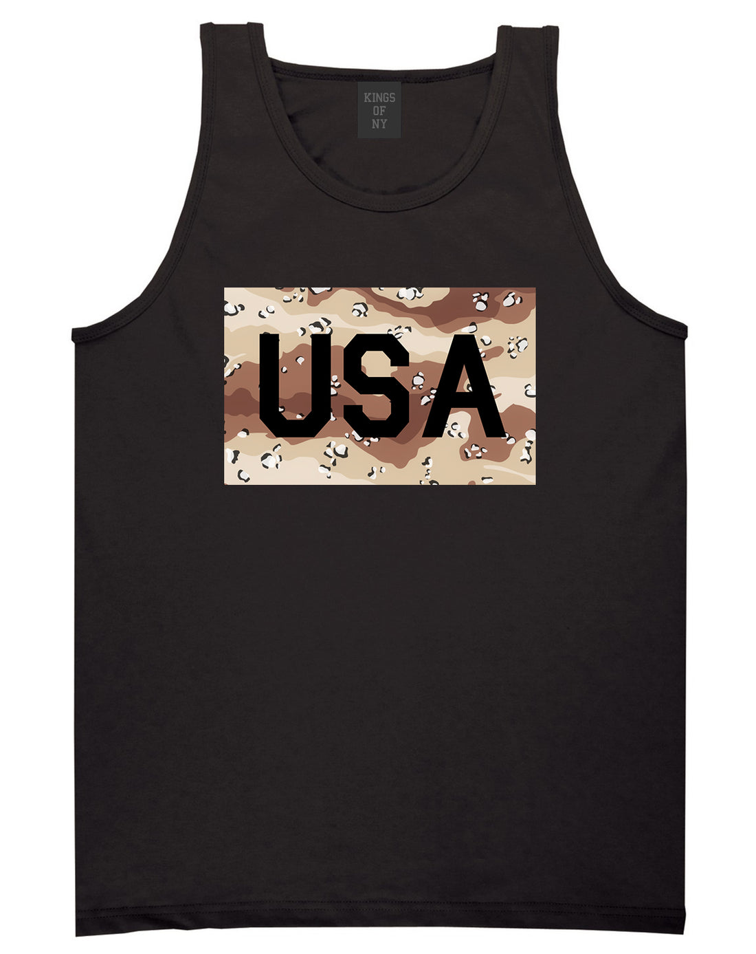 USA_Desert_Camo_Army Mens Black Tank Top Shirt by Kings Of NY