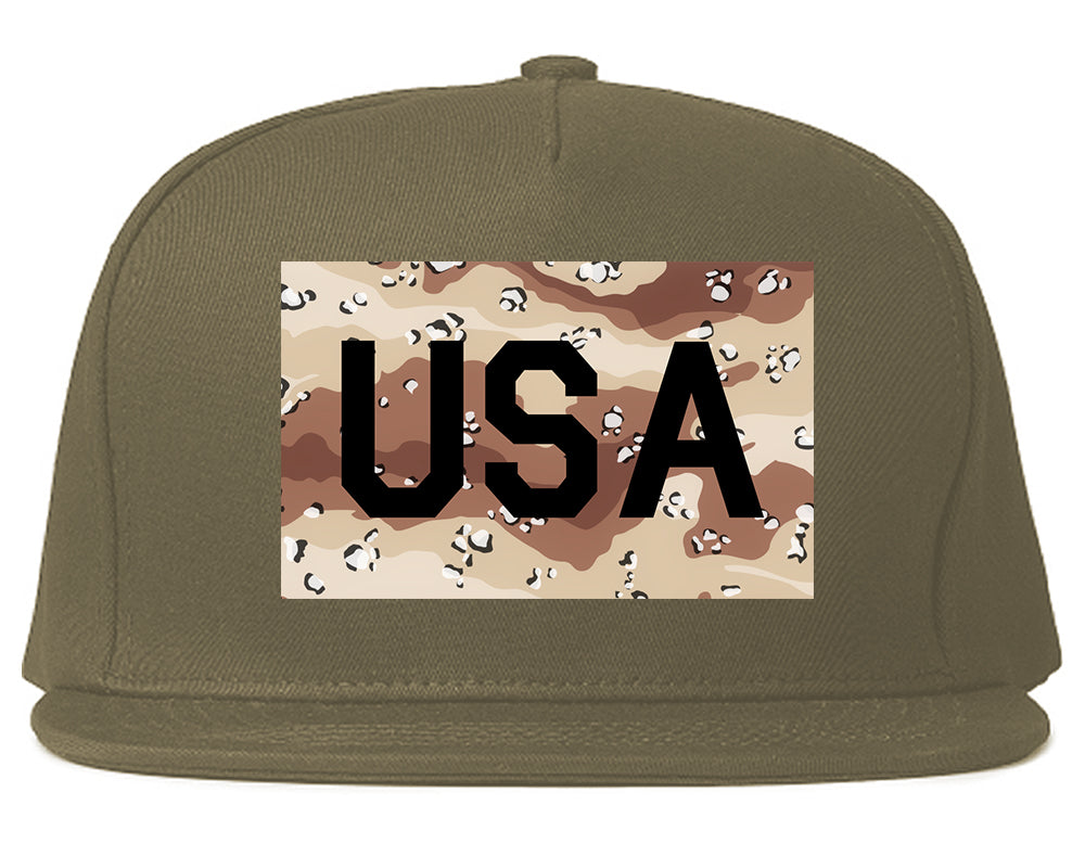 USA_Desert_Camo_Army Mens Grey Snapback Hat by Kings Of NY