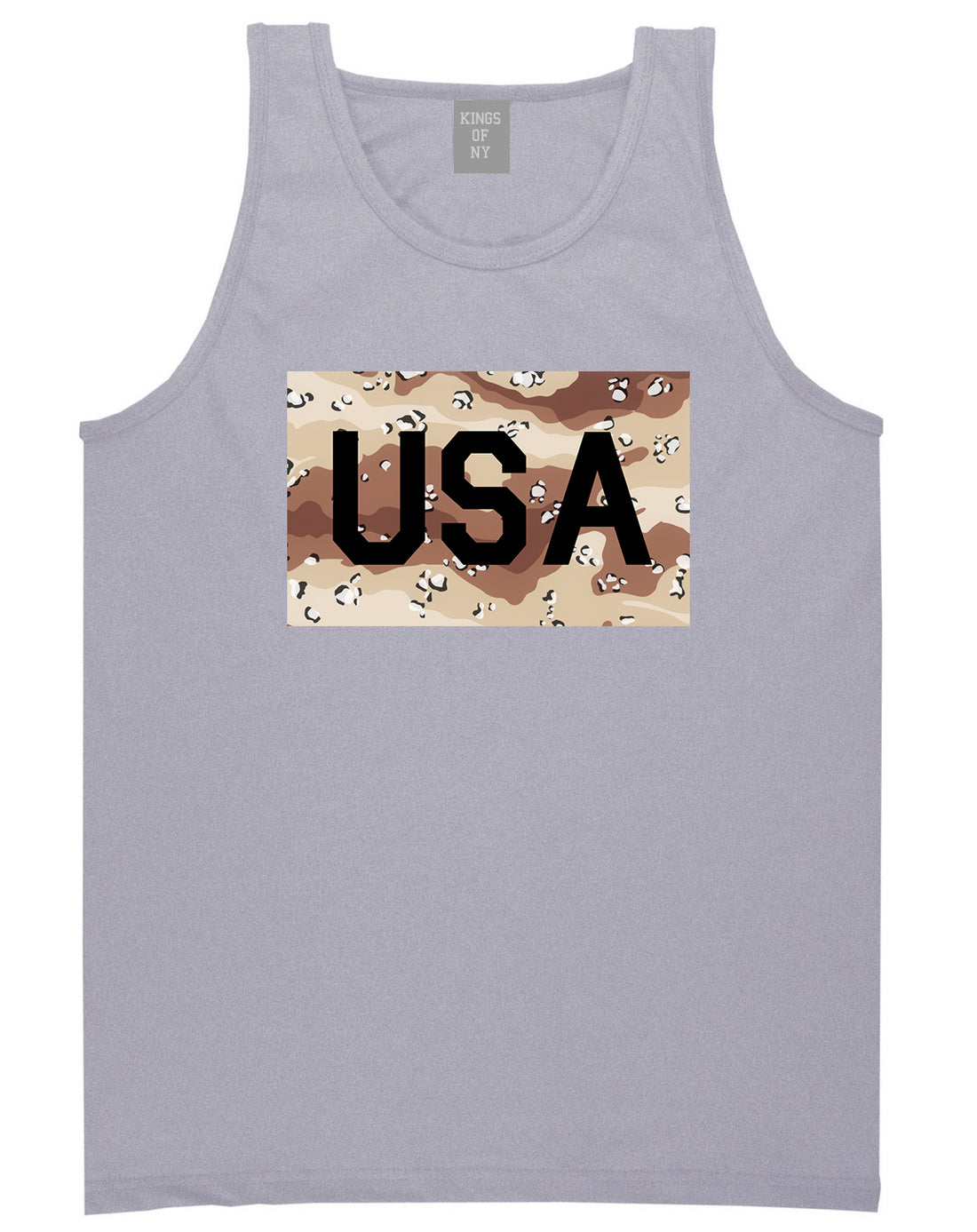 USA_Desert_Camo_Army Mens Grey Tank Top Shirt by Kings Of NY
