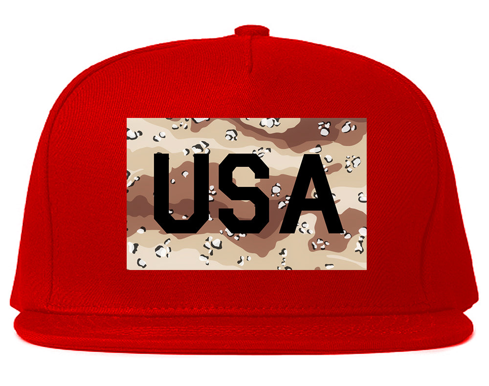 USA_Desert_Camo_Army Mens Red Snapback Hat by Kings Of NY