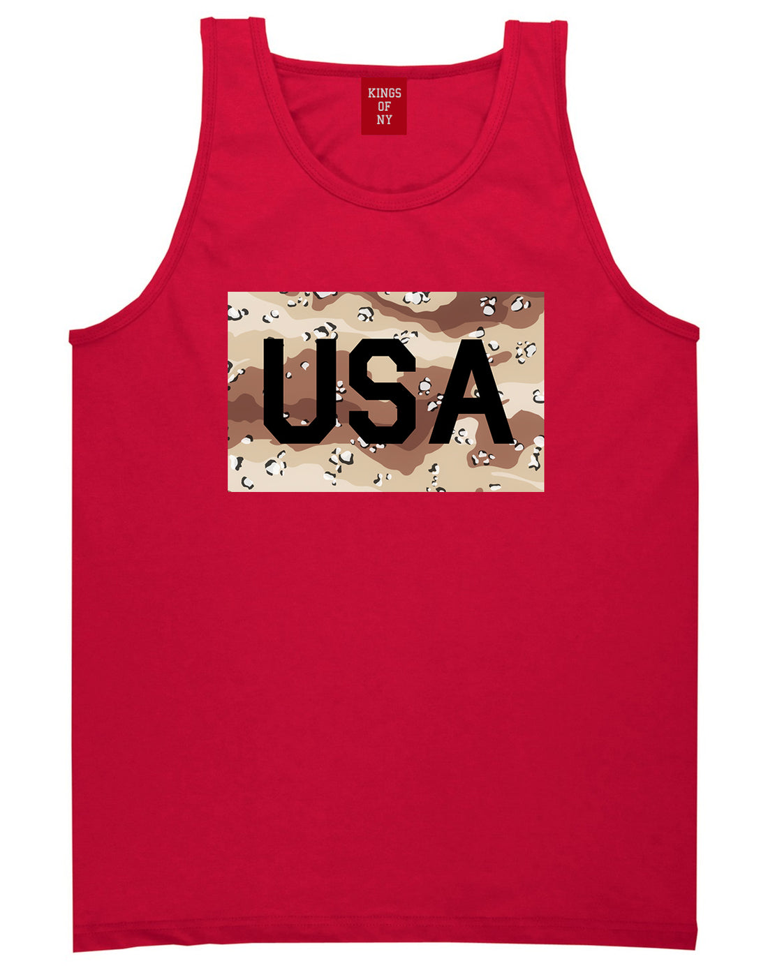 USA_Desert_Camo_Army Mens Red Tank Top Shirt by Kings Of NY