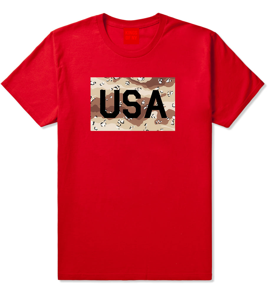 USA_Desert_Camo_Army Mens Red T-Shirt by Kings Of NY
