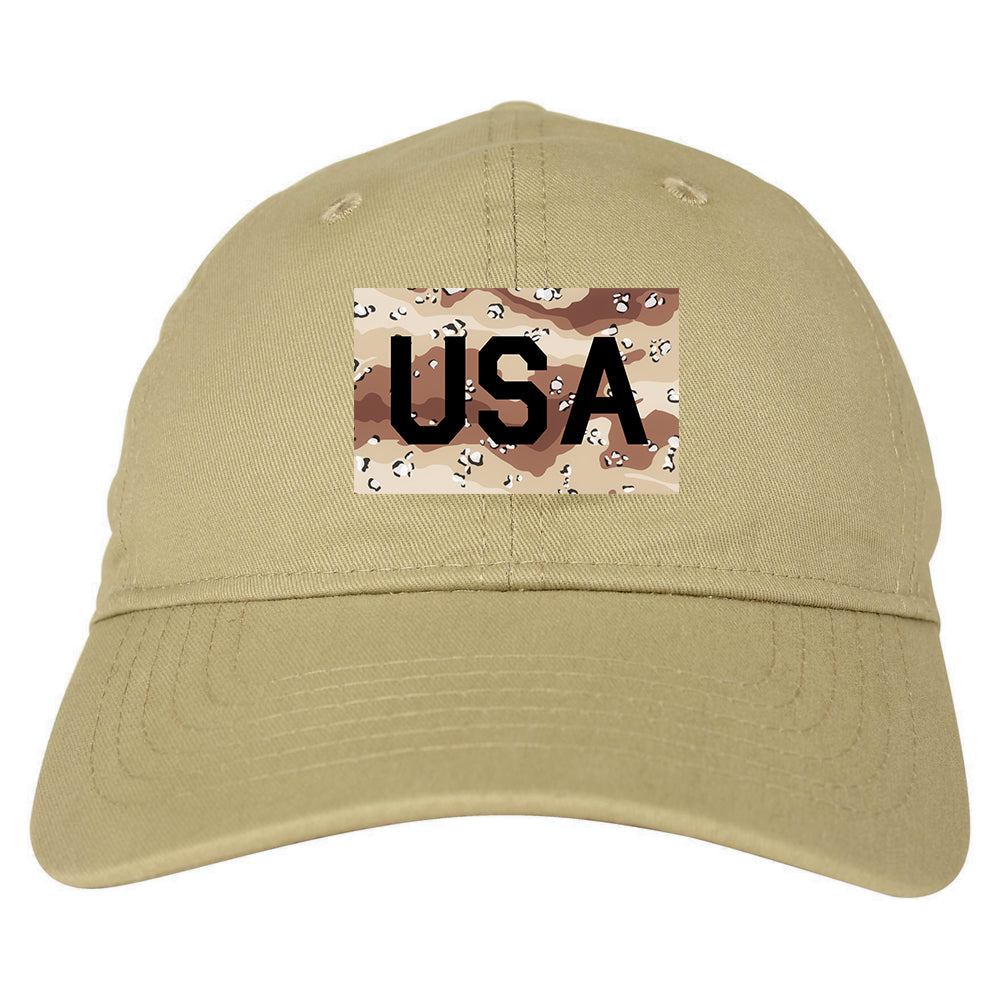 USA_Desert_Camo_Army Mens Tan Snapback Hat by Kings Of NY