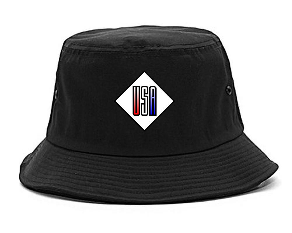 USA Diamond Logo Bucket Hat in Black