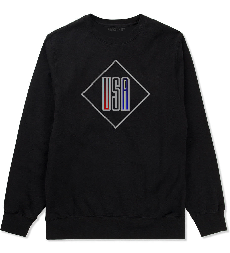 USA Diamond Logo Crewneck Sweatshirt in Black