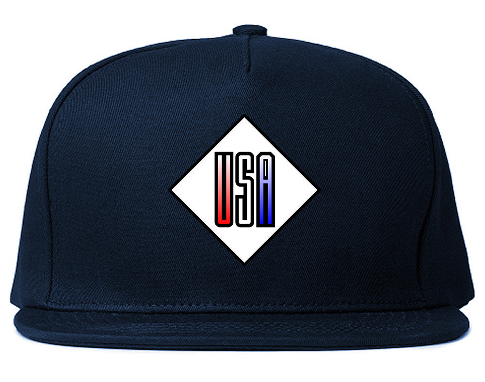 USA Diamond Logo Snapback Hat Cap in Blue