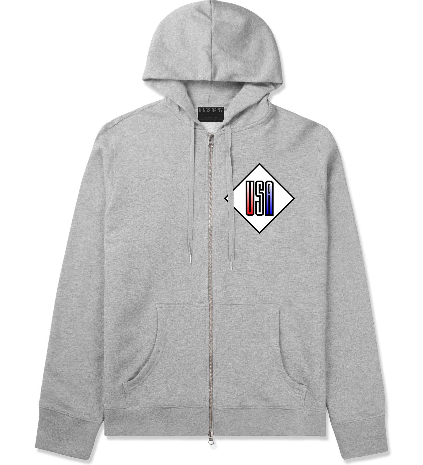 USA Diamond Logo Zip Up Hoodie