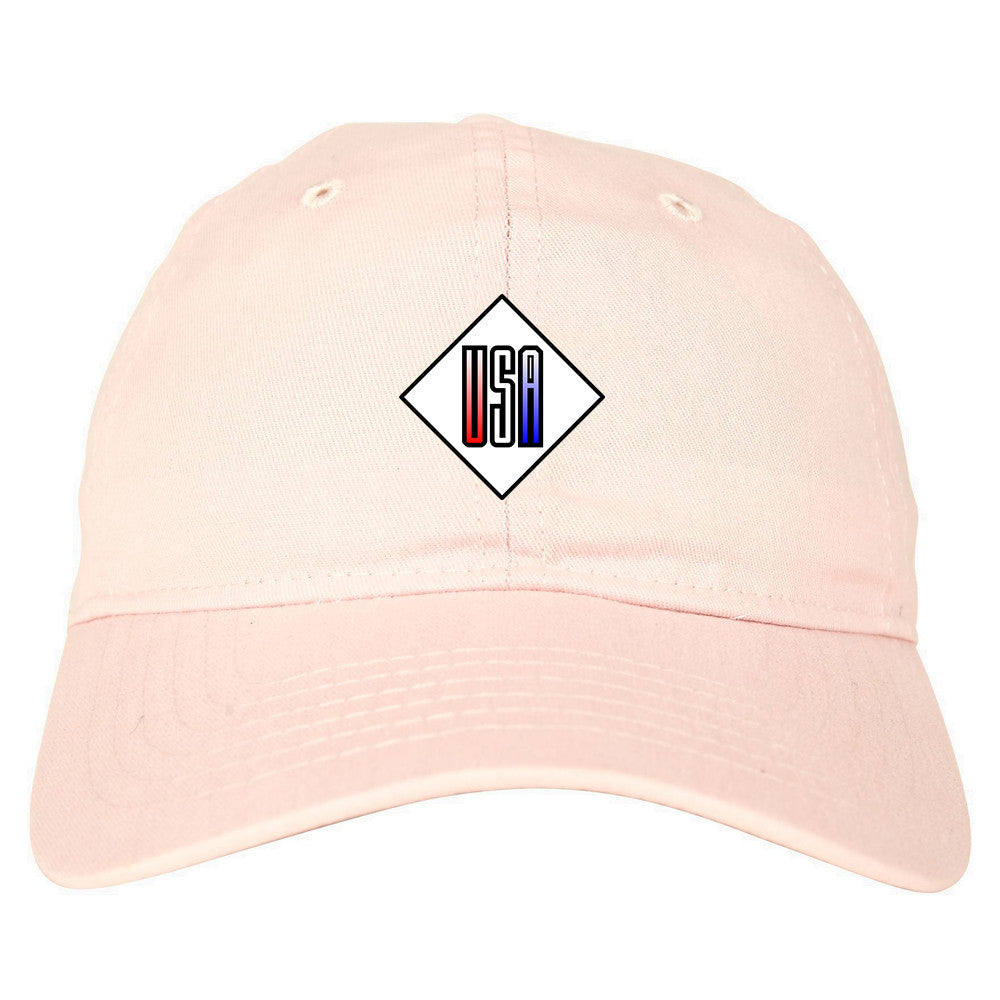 USA Diamond Logo Dad Hat in Pink