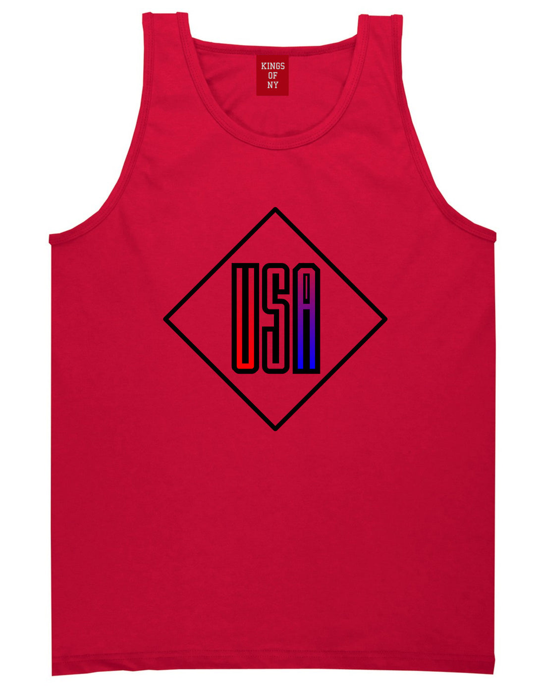 USA Diamond Logo Tank Top in Red