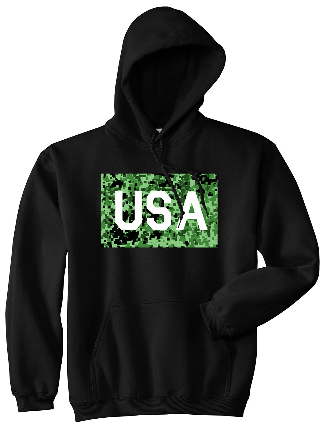 USA Digital Camo Army Mens Black Pullover Hoodie by Kings Of NY