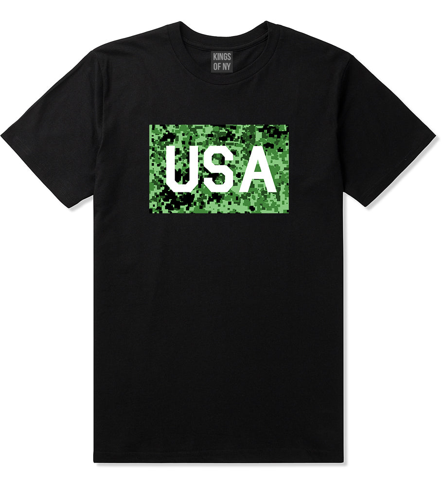 USA_Digital_Camo_Army Mens Black T-Shirt by Kings Of NY