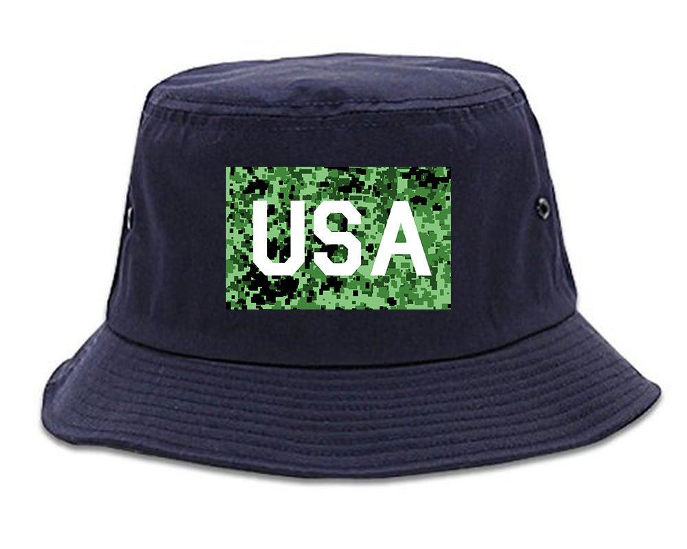 USA_Digital_Camo_Army Mens Blue Bucket Hat by Kings Of NY