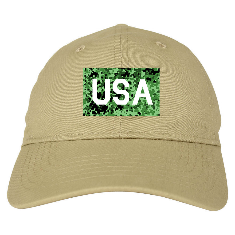 USA_Digital_Camo_Army Mens Tan Snapback Hat by Kings Of NY
