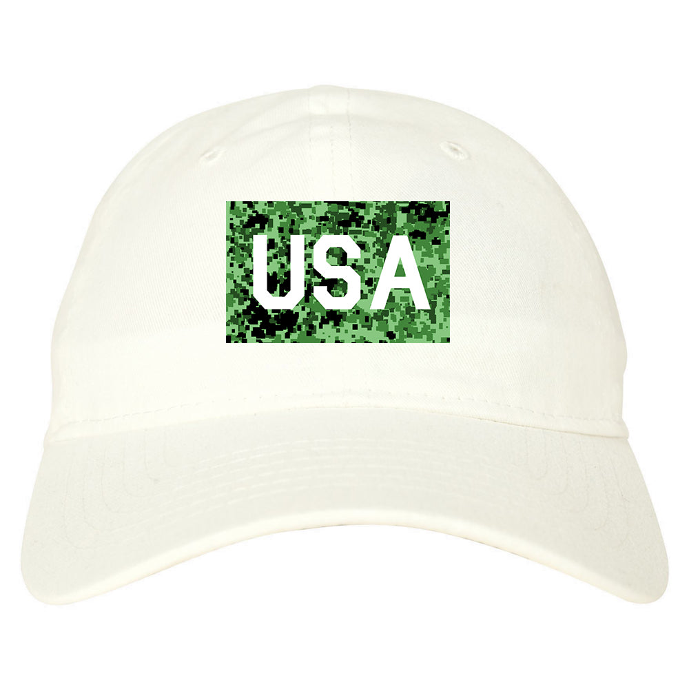 USA_Digital_Camo_Army Mens White Snapback Hat by Kings Of NY