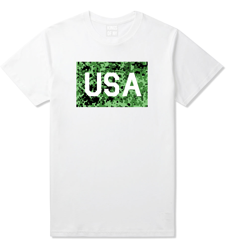 USA_Digital_Camo_Army Mens White T-Shirt by Kings Of NY