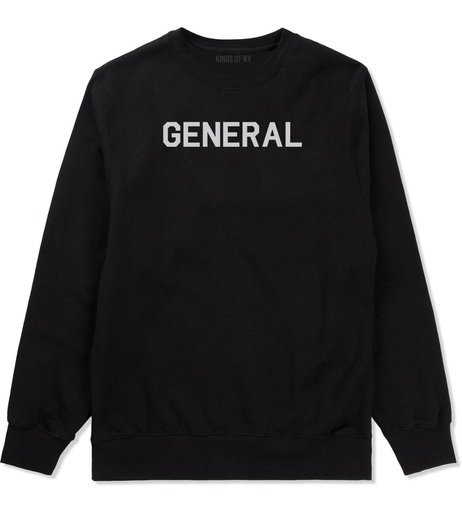 US General WW2 Mens Black Crewneck Sweatshirt by KINGS OF NY