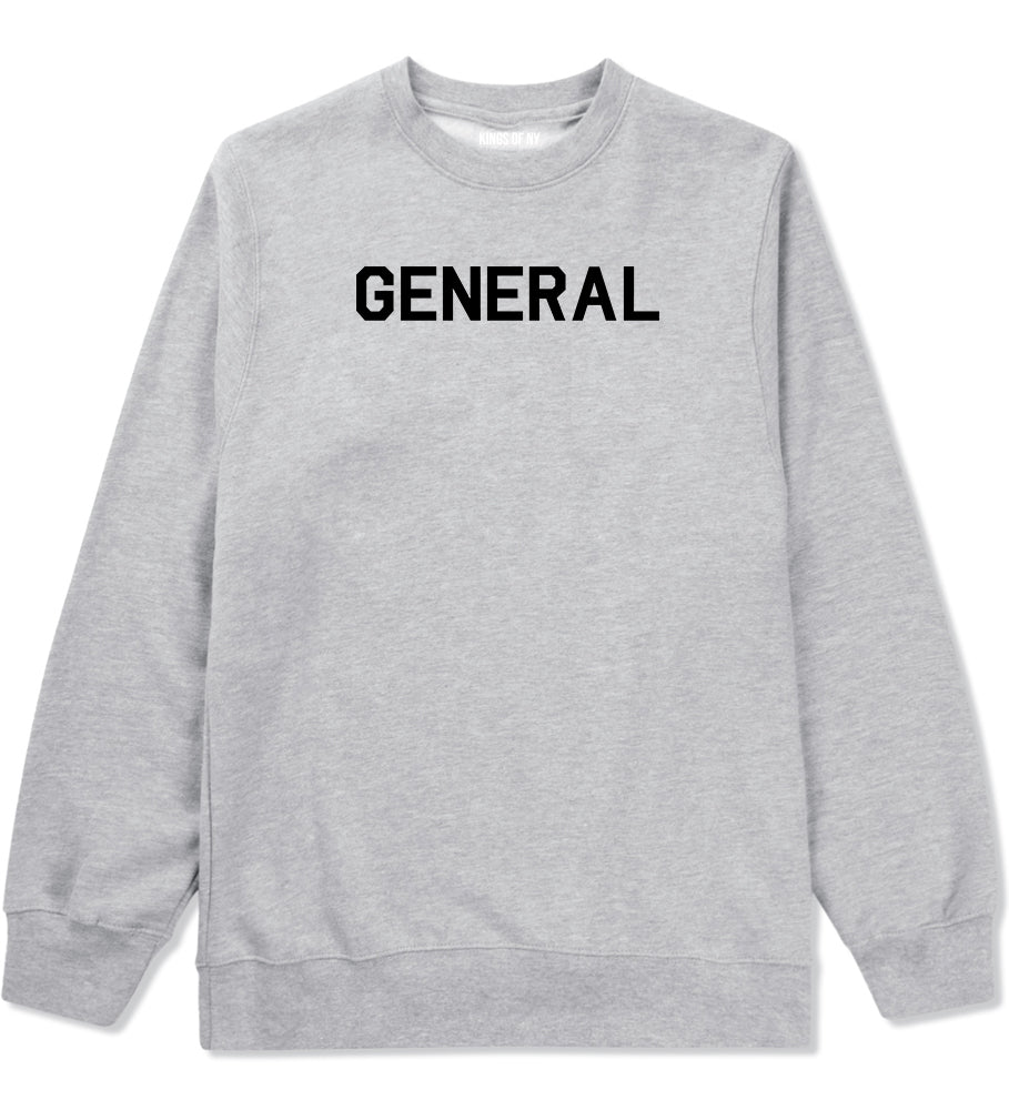 US General WW2 Mens Grey Crewneck Sweatshirt by KINGS OF NY