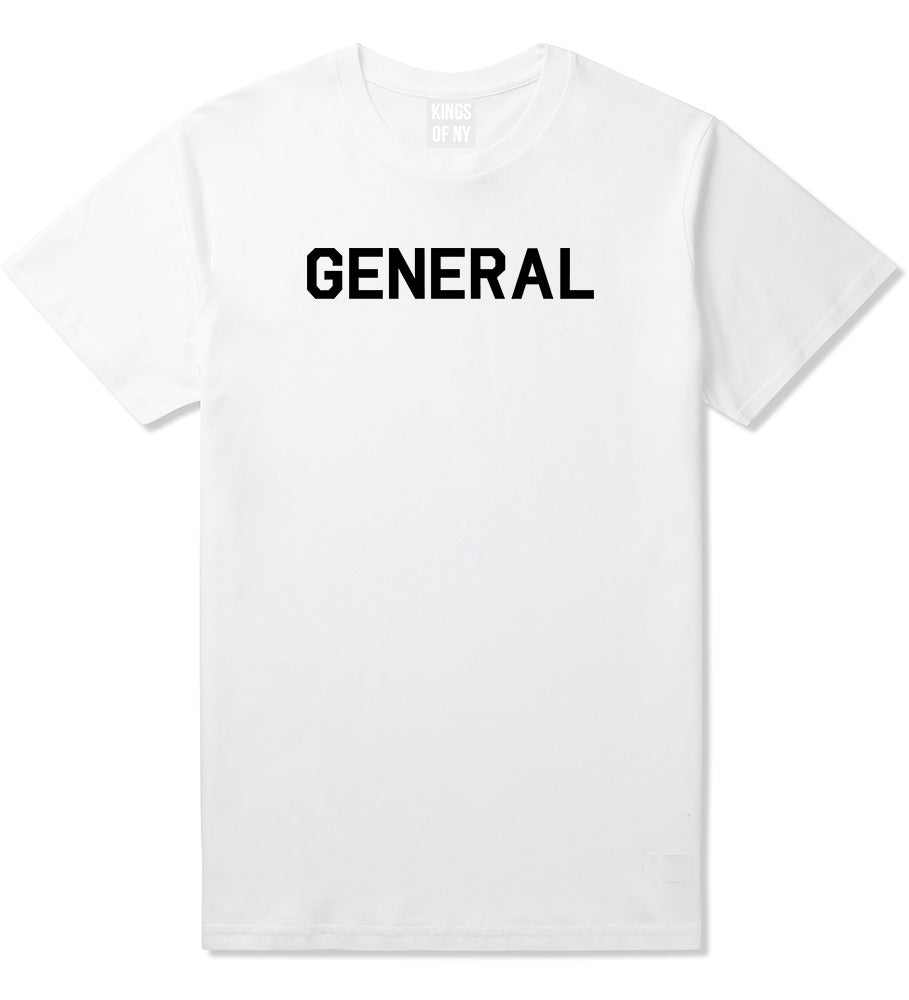 US General WW2 Mens White T-Shirt by KINGS OF NY